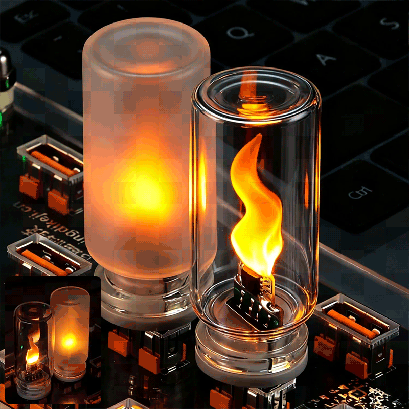 🔥USB-lampe med realistisk flamm