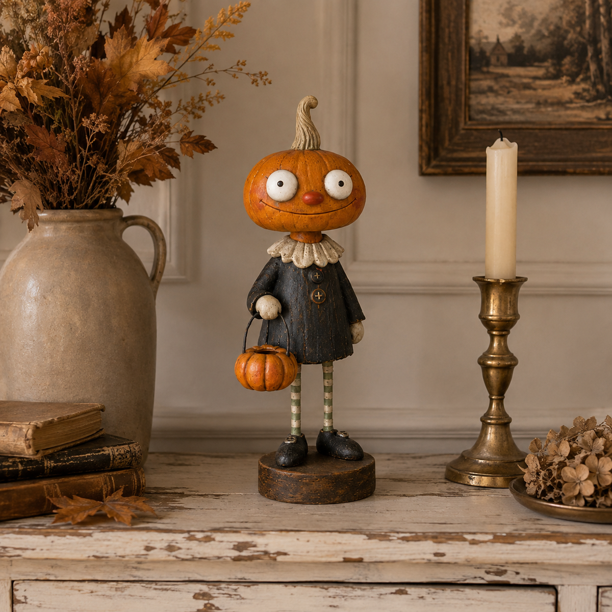 🎃Primitive Pumpkin Friends – Samling af vintage Halloween-figurer