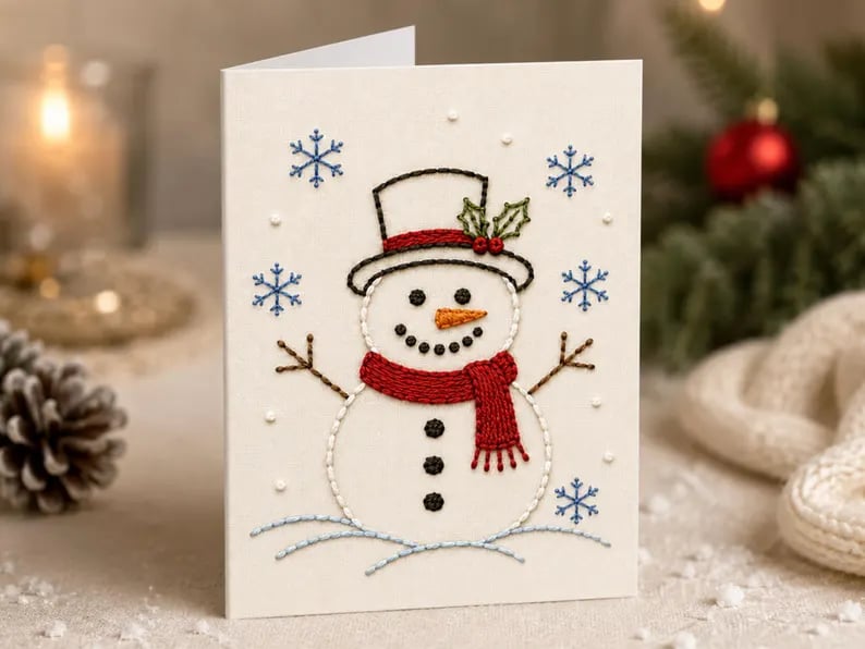🌲DIY-sæt til håndbroderet julekort | Broder dig ind i julestemningen ✨ 🎁