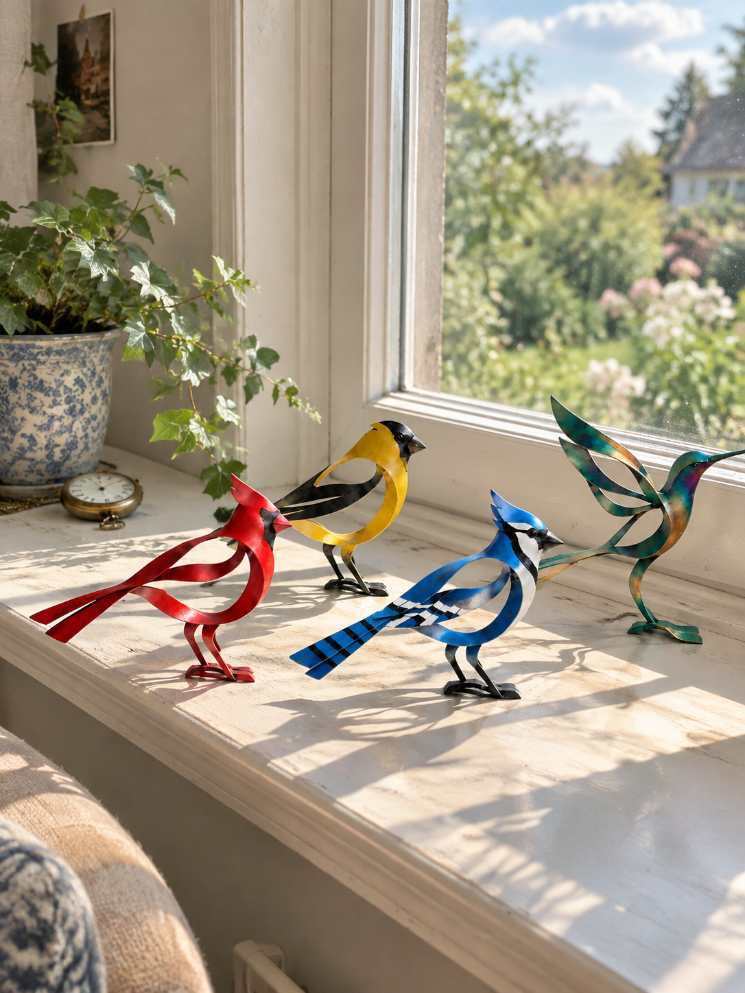 🕊️Elegant og minimalistisk fugleskulptur i metal – flygtige øjeblikke af lethed i naturen!