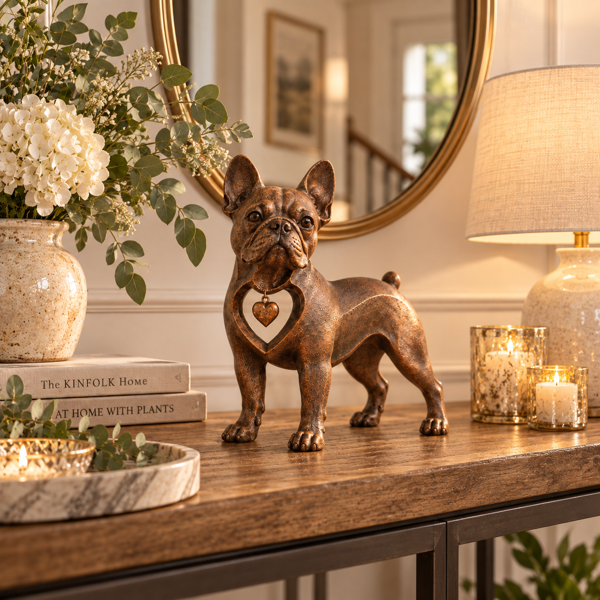 ⭐Skulptur af en fransk bulldog i klassisk retrostil — kærlighed ved første blik!