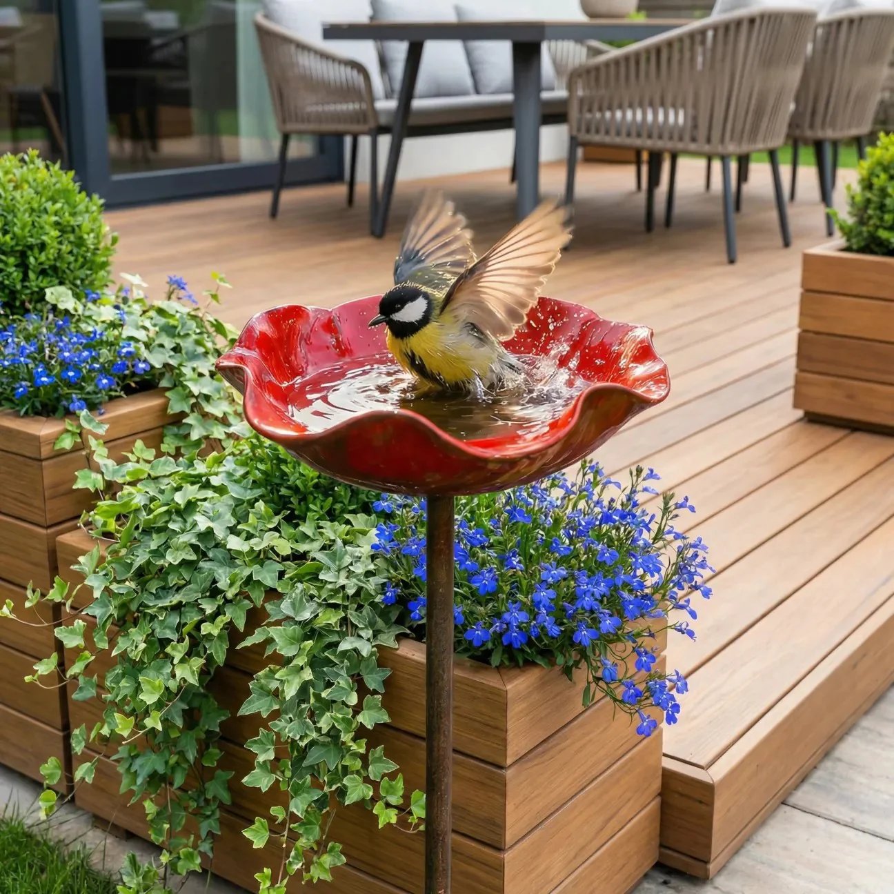 💖🎁Gaver til mors dag 2026 --🎁Håndlavet blomsterpind i metal til haven🐦