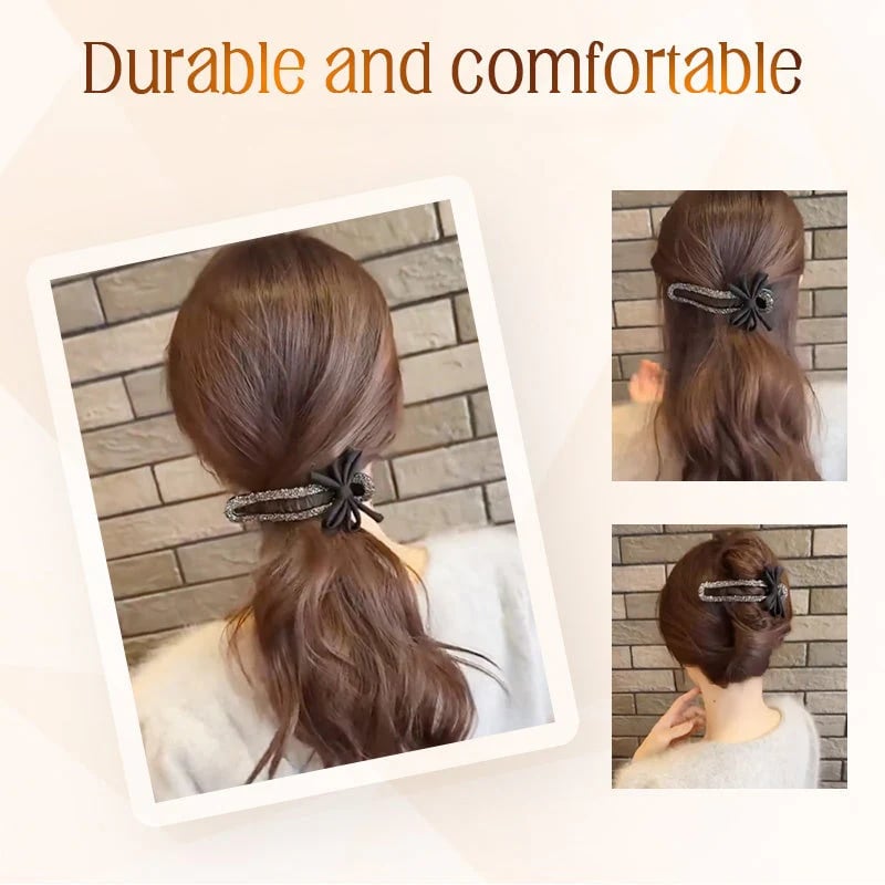 Glitrende elegante sorte sløjfehårspænder