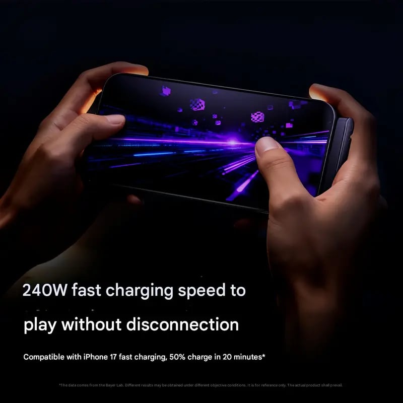 ⚡2-i-1 usynlig holder-opladerkabel – 240 W hurtigopladerkabel med indbygget telefonholder