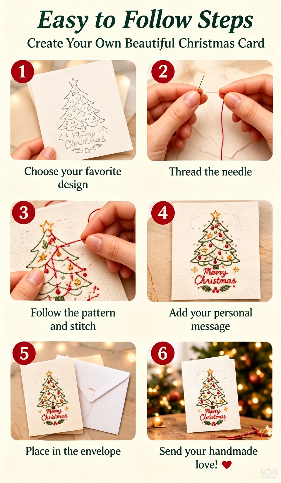 🌲DIY-sæt til håndbroderet julekort | Broder dig ind i julestemningen ✨ 🎁