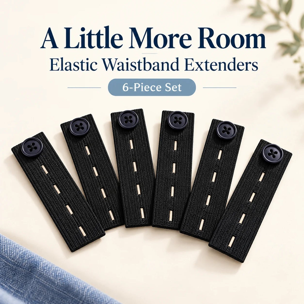 👖 Knapper til forlængelse af elastisk linning – justerbar komfort, sæt med 6 stk.