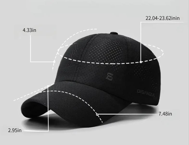 🌬️Hurtigtørrende baseballkasket med UV-beskyttelse – åndbar, justerbar unisex-kasket