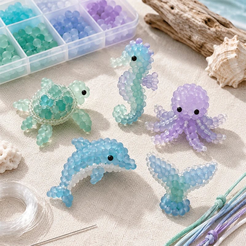 🐳 DIY-sæt til perler i frostet havglas-stil ✨