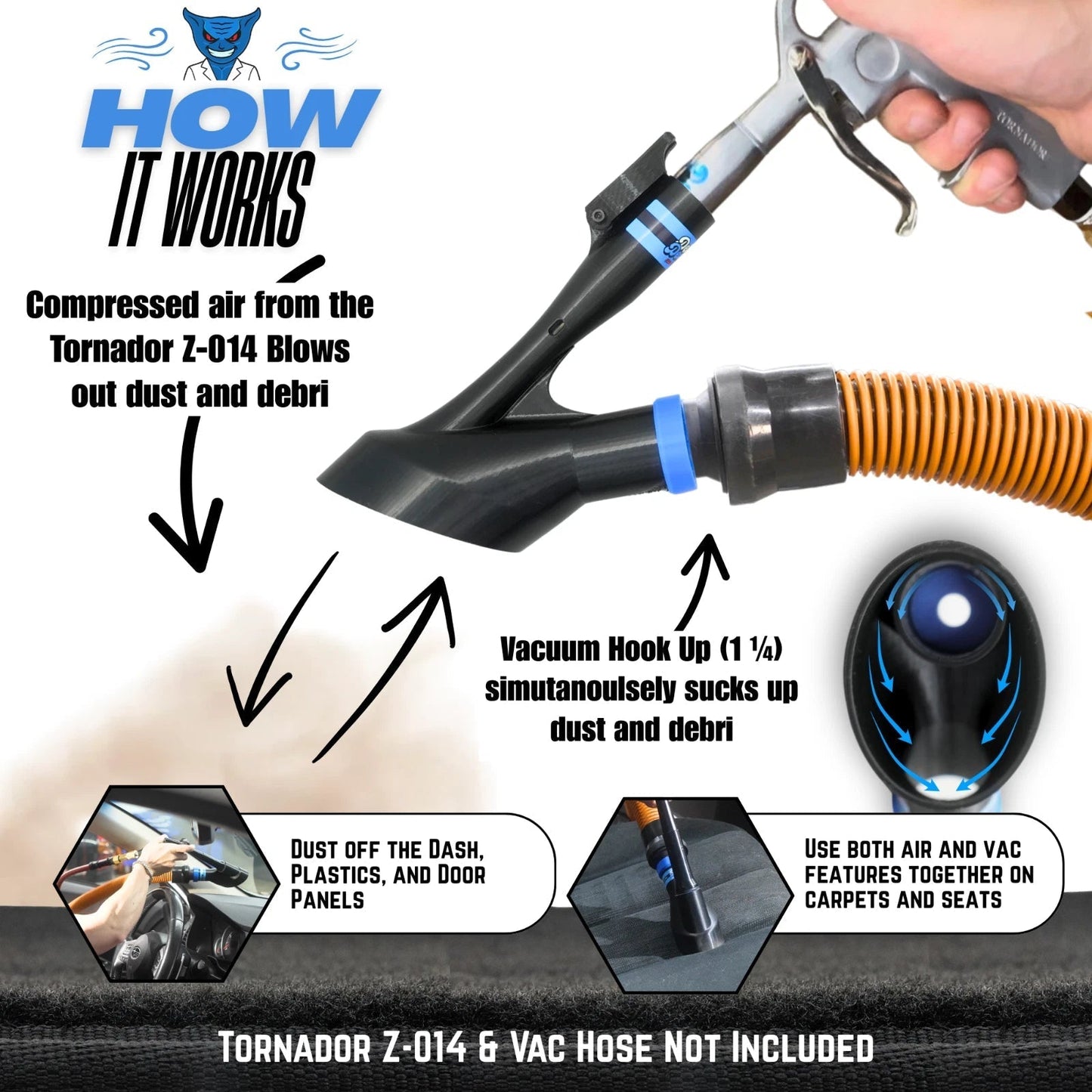 Air+Vac Tilbehør til rengøring af køretøjer