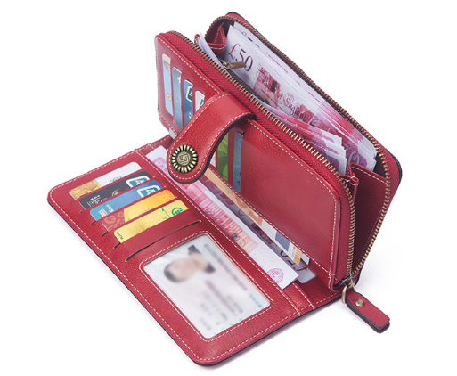 Modepung med lynlås til kvinder （50% rabat）