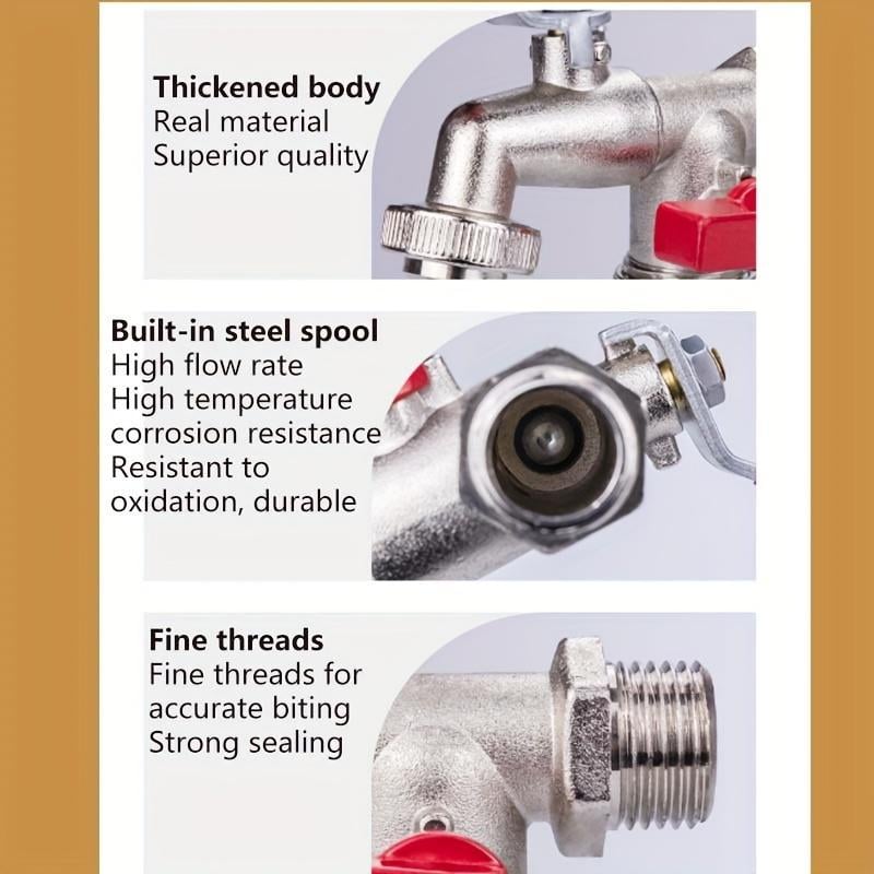 🚰 FLASH-TILBUD: 50 % RABAT! ⚙️ Universel havehane i rustfrit stål med to udløb – separate ventiler, robust og nem at montere 🚰
