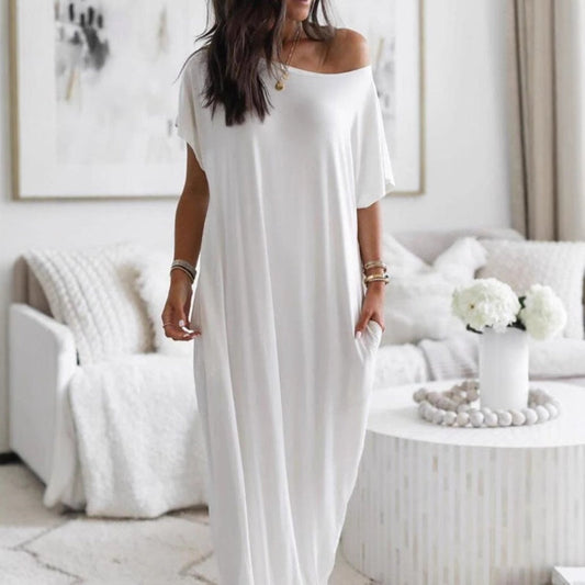 💎 SOMMERKJOLE! 💎 Åndbar V-udskæring, lommer og krølfri – perfekt til rejser ✈️👗