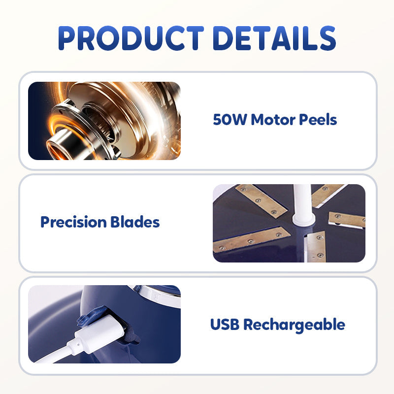 Bærbar automatisk elektrisk frugt- og grøntsagsskræller🧄🍇