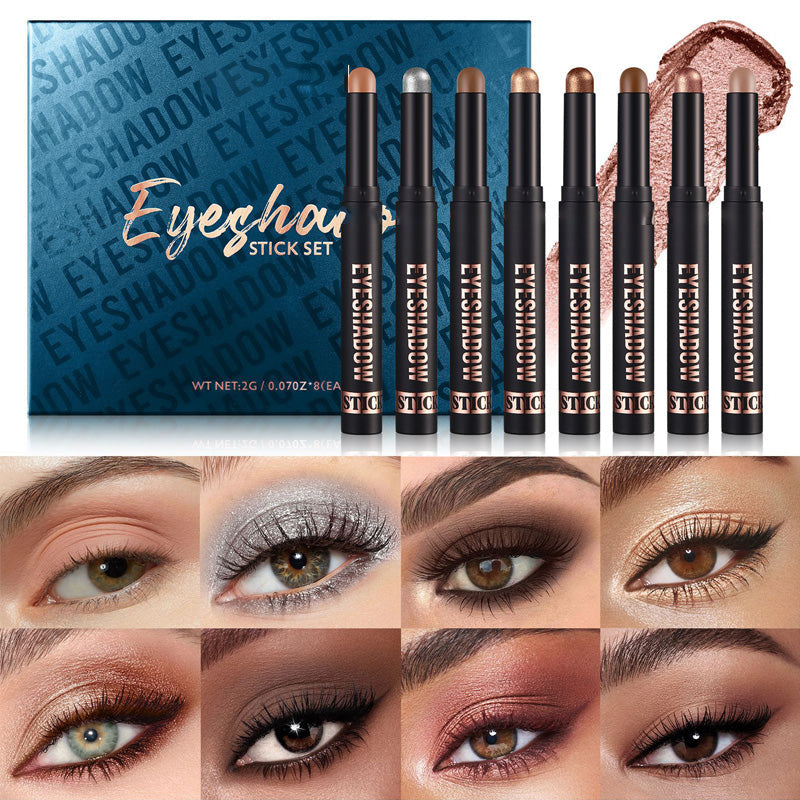 🎄50.000+ SOLGT! 🎁✨8 farver glitter øjenskygge stick vandtæt & langtidsholdbar & multifunktionel
