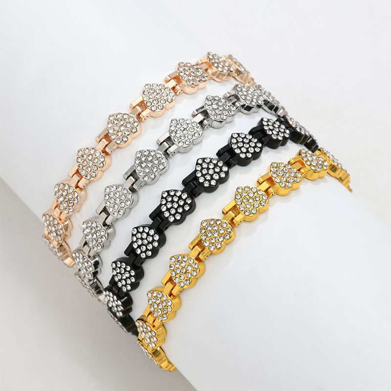 Kvinders blændende hjerteformede magnetiske kobberarmbånd