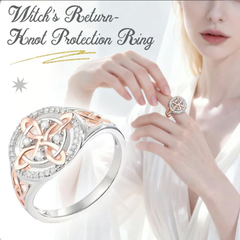 Elegant tofarvet ring med keltisk knude og zirkonia