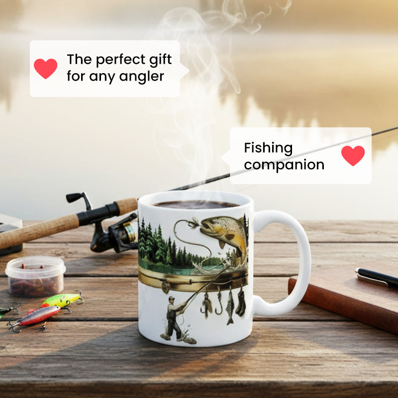 Keramisk kaffekop med fisketem