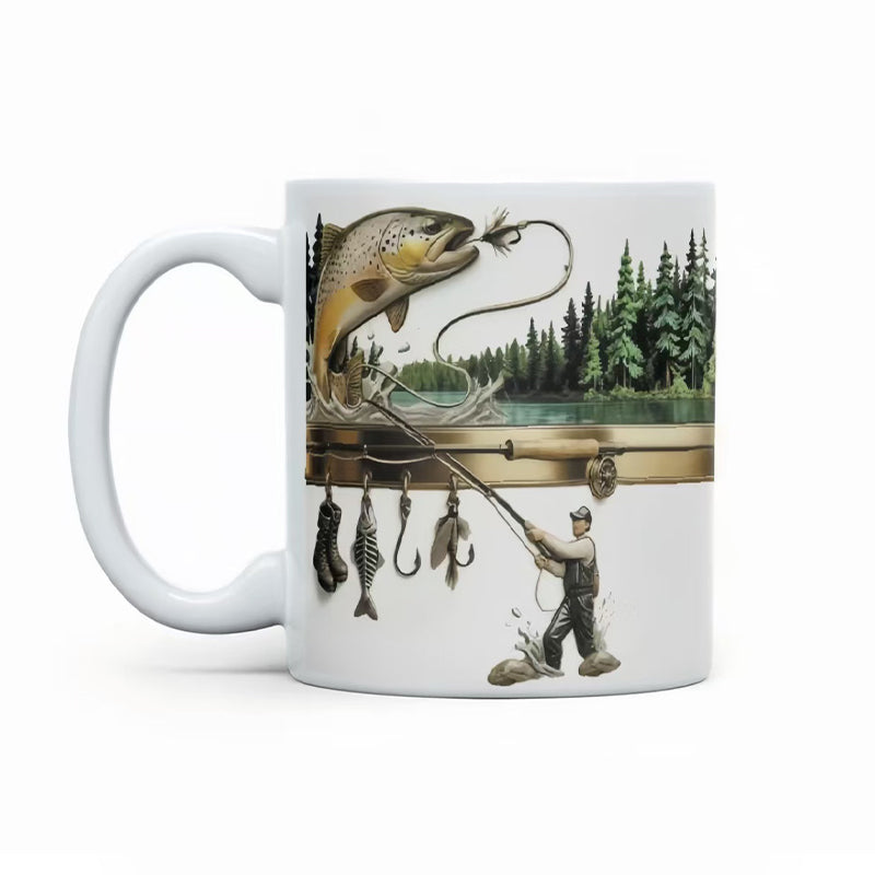 Keramisk kaffekop med fisketem