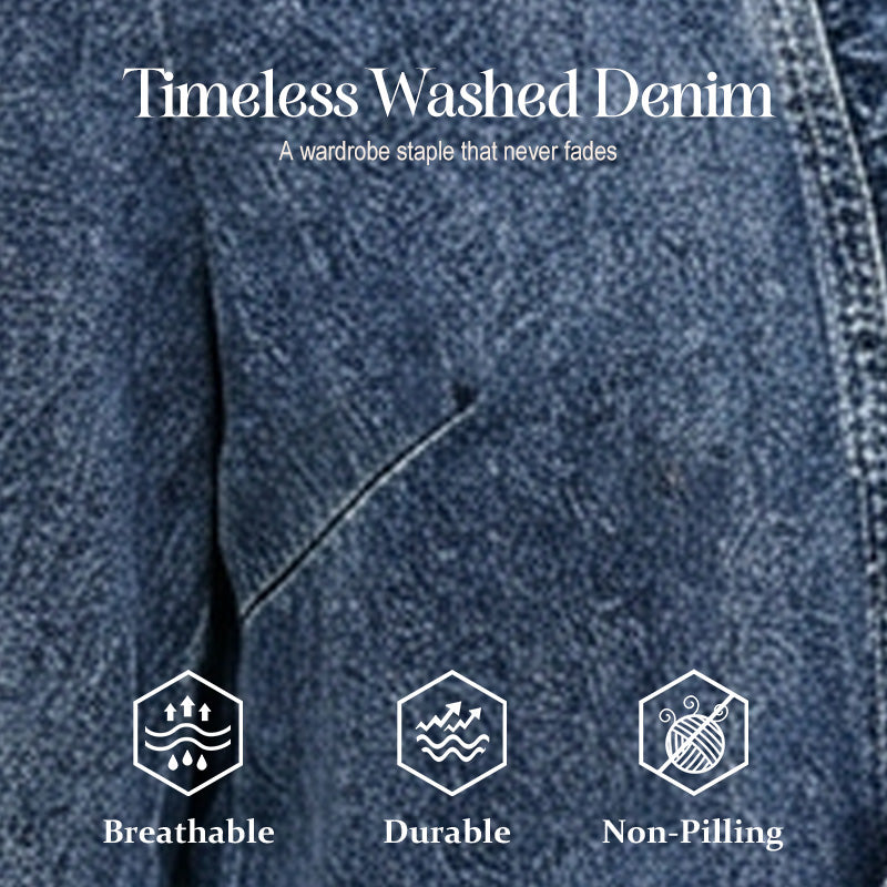 🧥 BEGRÆNSET TILBUD: 50 % RABAT! ✨ Denimjakke til kvinder – åben foran, flæsekant, let, klassisk vask ✨