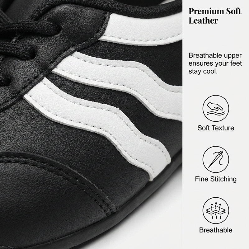 Retro-sneakers med snørebånd og bølgestriber til kvinder