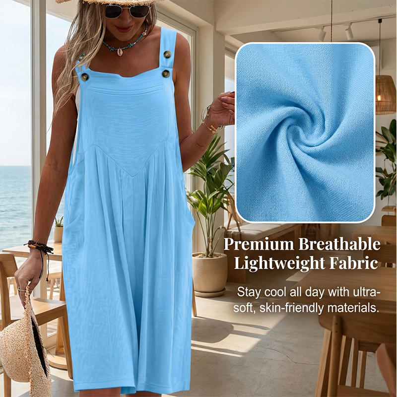 Ærmeløs jumpsuit med brede ben til sommerbrisen