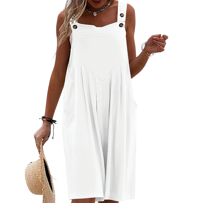 Ærmeløs jumpsuit med brede ben til sommerbrisen