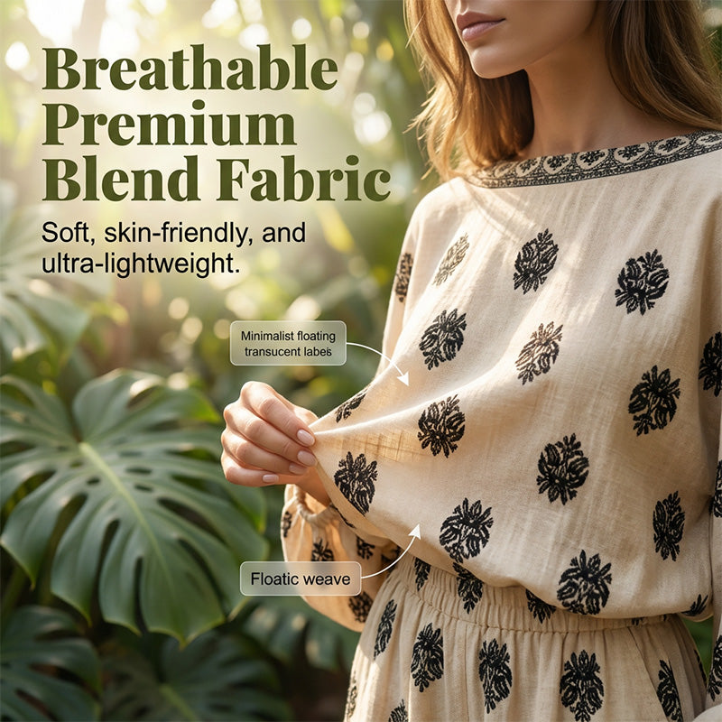 🏖️ BEGRÆNSET TILBUD: 50 % RABAT! ✨ Boheme-inspireret jumpsuit med bare skuldre – vintage-print, ferie, afslappet ✨