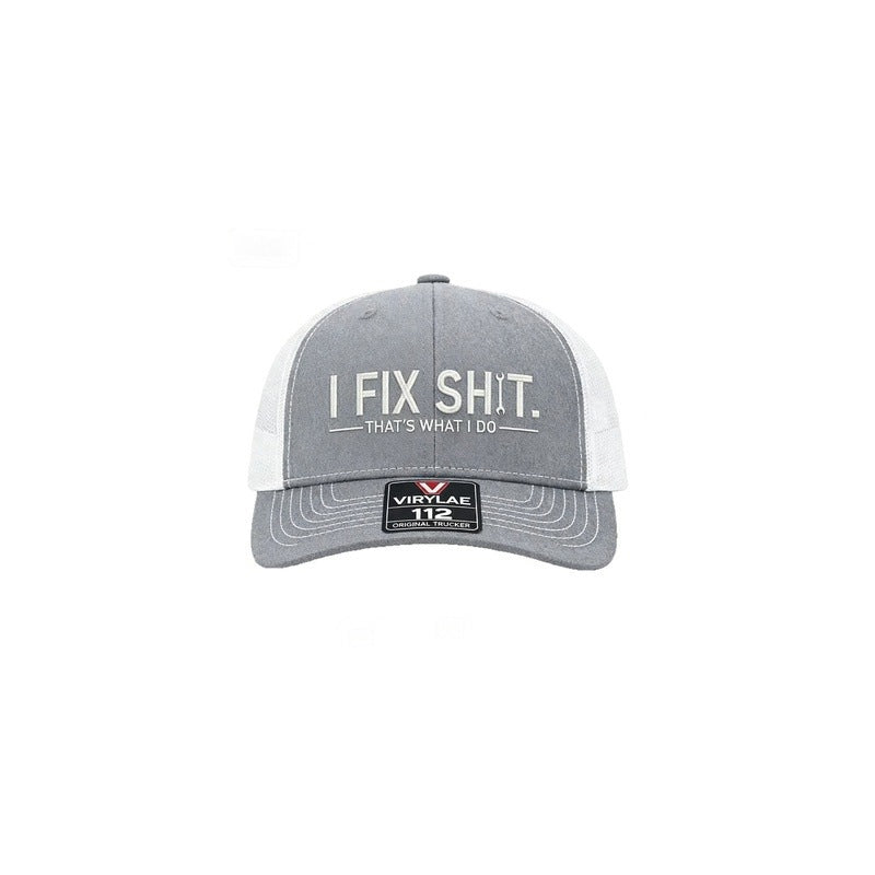 🧢 BEGRÆNSET TILBUD: 50 % RABAT! ✨ "I Fix Shit"-broderet trucker-kasket – åndbart netmateriale, solbeskyttelse, en iøjnefaldende og humoristisk gave 🛠️