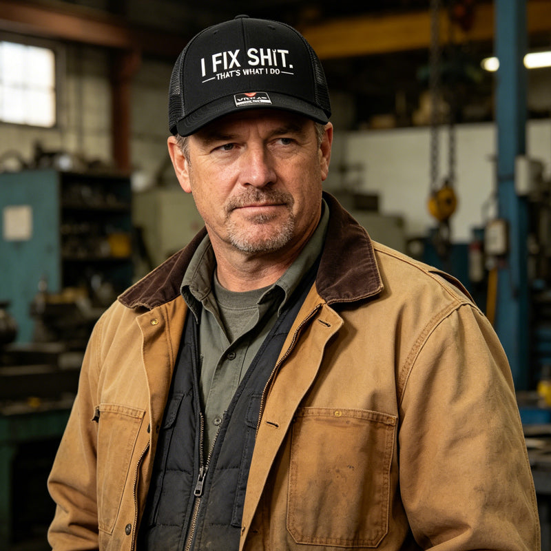 🧢 BEGRÆNSET TILBUD: 50 % RABAT! ✨ "I Fix Shit"-broderet trucker-kasket – åndbart netmateriale, solbeskyttelse, en iøjnefaldende og humoristisk gave 🛠️