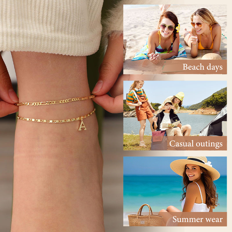 ✨ Lagdelt guldarmbånd til kvinder – med rhinestones, justerbart, strand-smykke 🏖️