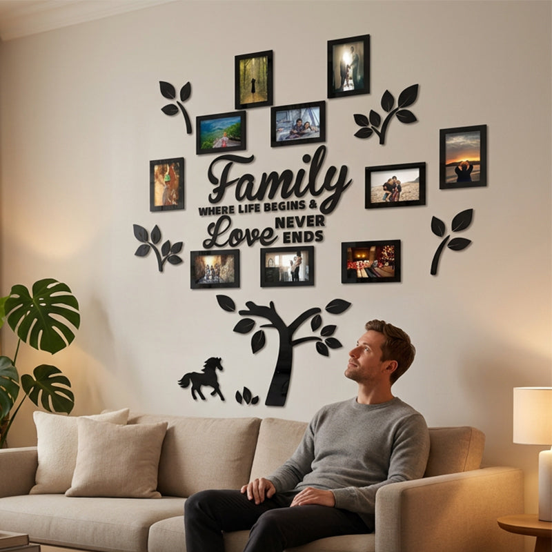 🌳 BEGRÆNSET TILBUD: 50 % RABAT! ✨ 3D-vægklistermærke til familietræ – moderne, blank, selvklæbende 🏡