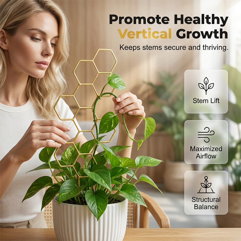 🌿 BEGRÆNSET TILBUD: 50 % RABAT! ✨ Plantegitter i bikubemønster – rustfrit, stabelbart, nemt at montere 🐝