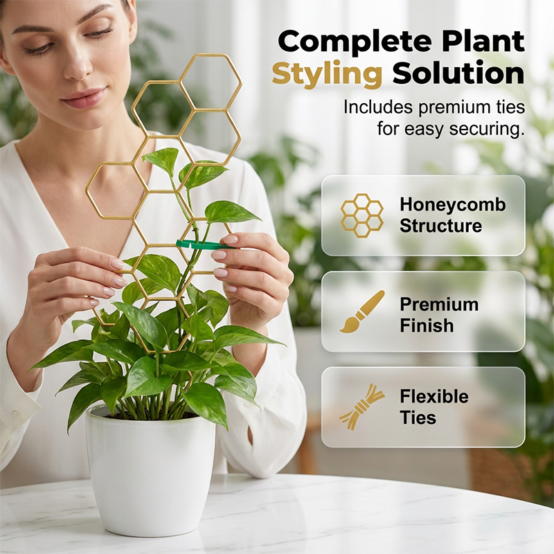 🌿 BEGRÆNSET TILBUD: 50 % RABAT! ✨ Plantegitter i bikubemønster – rustfrit, stabelbart, nemt at montere 🐝