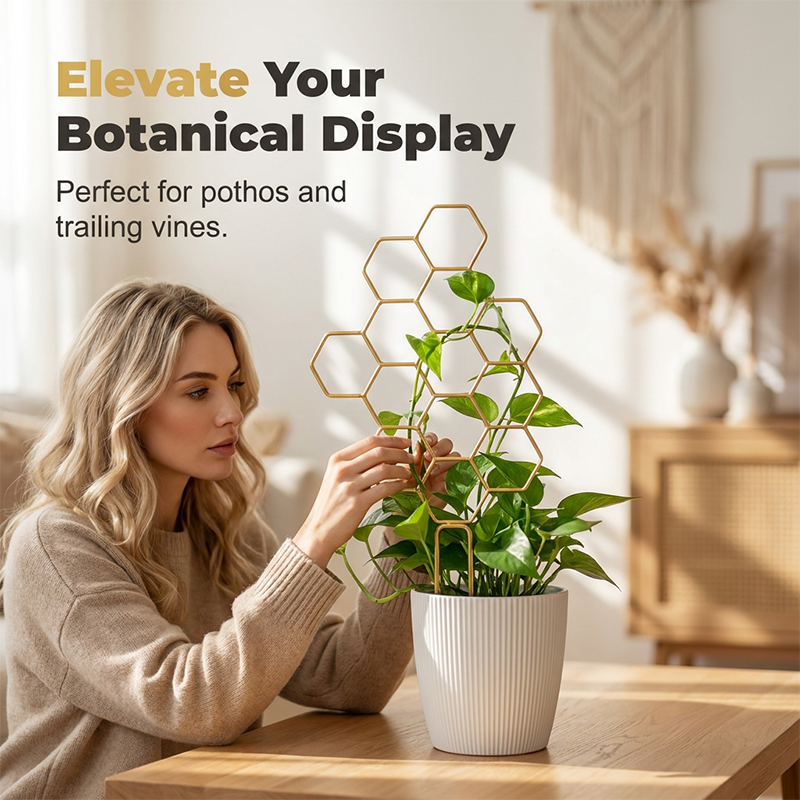 🌿 BEGRÆNSET TILBUD: 50 % RABAT! ✨ Plantegitter i bikubemønster – rustfrit, stabelbart, nemt at montere 🐝