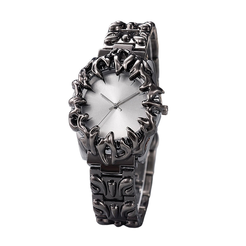 ⌚ 50 % RABAT I BEGRÆNSET PERIODE! ✨ Kreativt kvartsur til mænd i kloform – rød urskive, skulpturelt armbånd, i markant stil 🔥