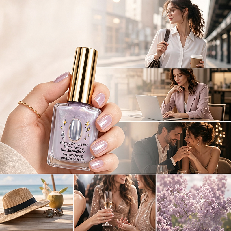 🎉 2026-udsalg — Over 24.700 solgt!💅 Lilac Glossy Mirror negleforstærker