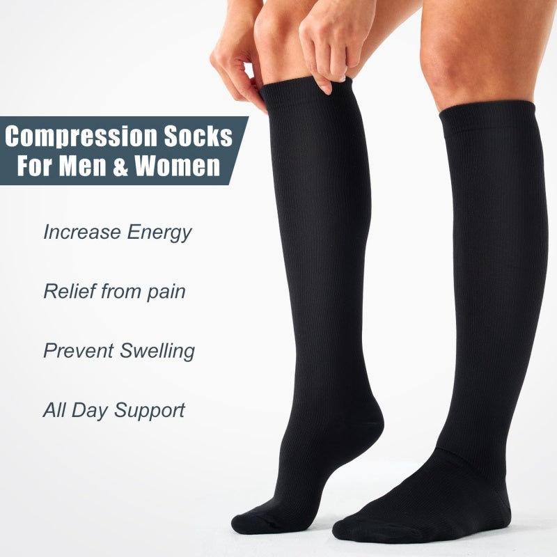 🧦 BEGRÆNSET TILBUD: 50 % RABAT! ⚡ Unisex-kompressionsstrømper med kobber og gradueret kompression – giver støtte, holder fødderne friske og passer til mange forskellige situationer ✨