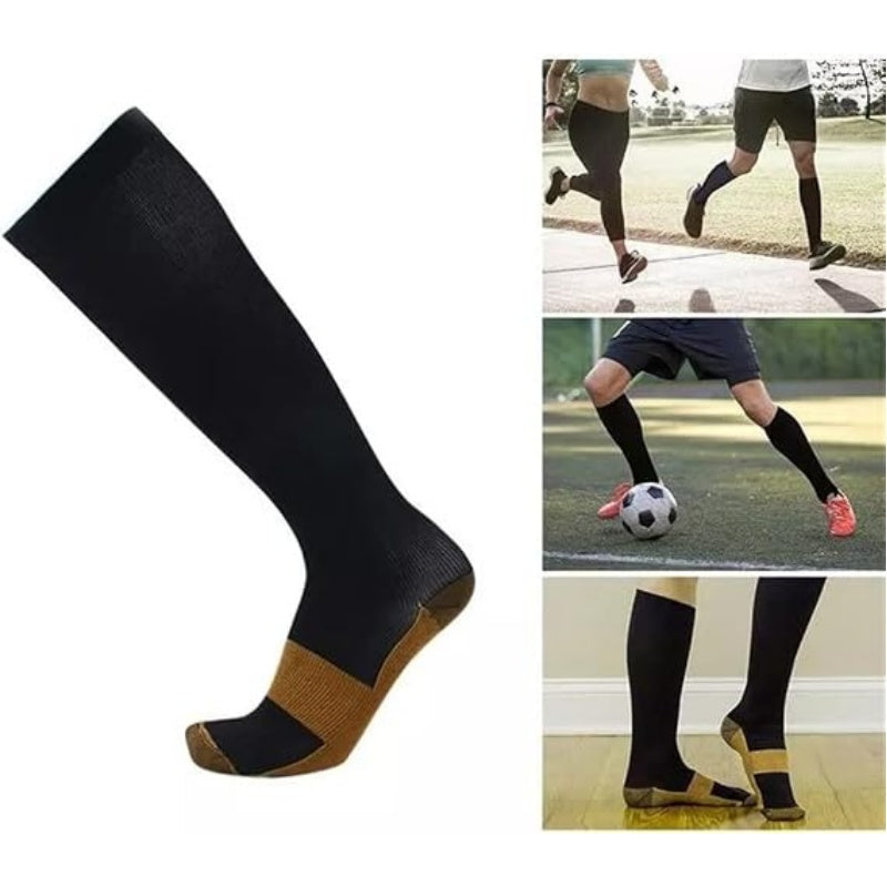 🧦 BEGRÆNSET TILBUD: 50 % RABAT! ⚡ Unisex-kompressionsstrømper med kobber og gradueret kompression – giver støtte, holder fødderne friske og passer til mange forskellige situationer ✨