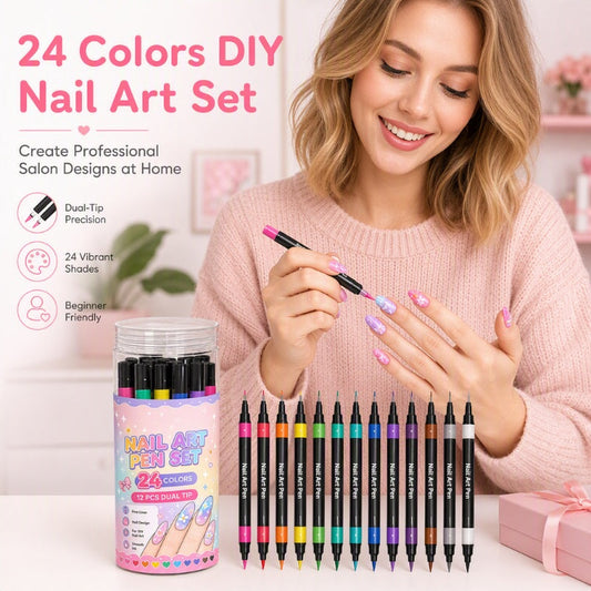 💅 NUR FÜR BEGRENZTE ZEIT: 50 % RABATT! 💥 24-teiliges Set mit doppelseitigen Nail-Art-Stiften – kreativ, in Salonqualität, einfach zum Selbermachen ✨