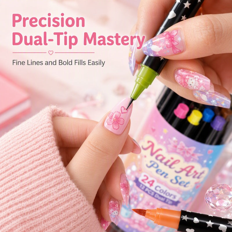 💅 NUR FÜR BEGRENZTE ZEIT: 50 % RABATT! 💥 24-teiliges Set mit doppelseitigen Nail-Art-Stiften – kreativ, in Salonqualität, einfach zum Selbermachen ✨