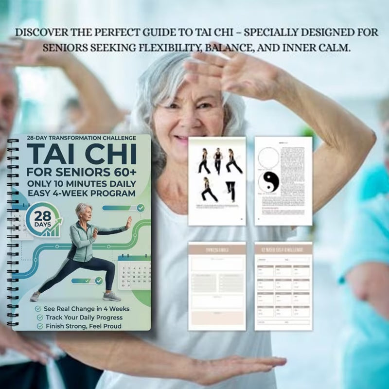 🧘 BEGRÆNSET TILBUD: 50 % RABAT! ⚡ Tai Chi-træningsbog til seniorer og begyndere – skånsom, trin for trin, med fokus på velvære ✨