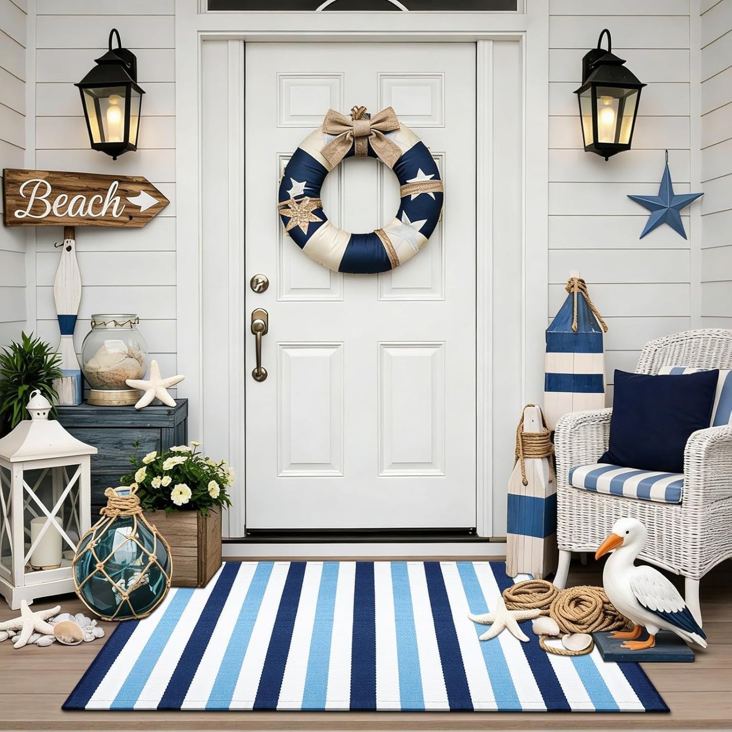 🚪 50 % RABAT I BEGRÆNSET PERIODE! ✨ Enkel, stribet, skridsikker dørmåtte – pletafvisende, holdbar, fås i flere størrelser ✨