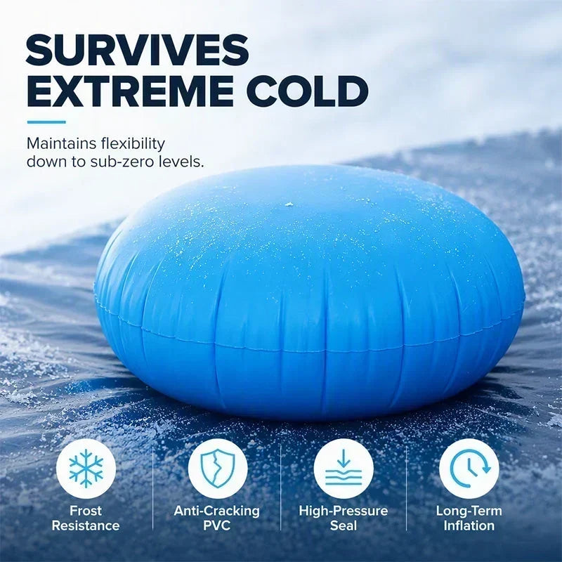 ❄️ 50 % RABAT I BEGRÆNSET PERIODE! ✨ Rund oppustelig luftpude til vinterklargøring af swimmingpool – aflaster istryk, vinterbeskyttelse til swimmingpool 🏊