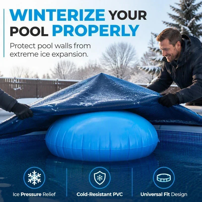 ❄️ 50 % RABAT I BEGRÆNSET PERIODE! ✨ Rund oppustelig luftpude til vinterklargøring af swimmingpool – aflaster istryk, vinterbeskyttelse til swimmingpool 🏊