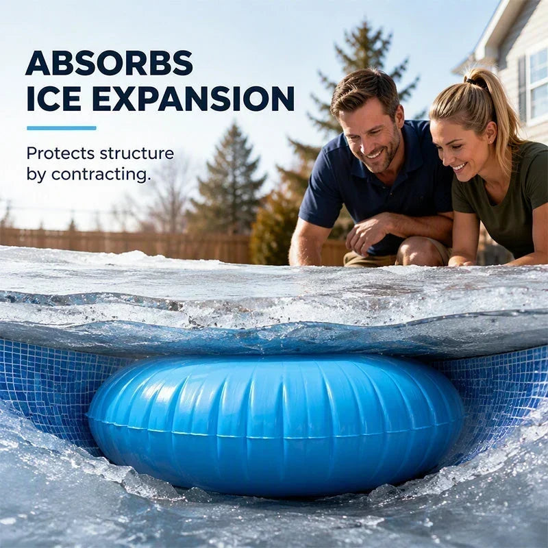 ❄️ 50 % RABAT I BEGRÆNSET PERIODE! ✨ Rund oppustelig luftpude til vinterklargøring af swimmingpool – aflaster istryk, vinterbeskyttelse til swimmingpool 🏊