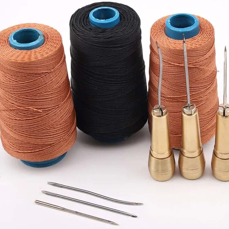 🪡 BEGRÆNSET TID: 50 % RABAT! ✨ Lædersy-sæt med voksbehandlet tråd – udskiftelige nåle, 6 stk. 🧵
