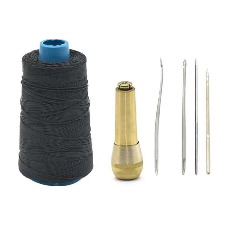 🪡 BEGRÆNSET TID: 50 % RABAT! ✨ Lædersy-sæt med voksbehandlet tråd – udskiftelige nåle, 6 stk. 🧵