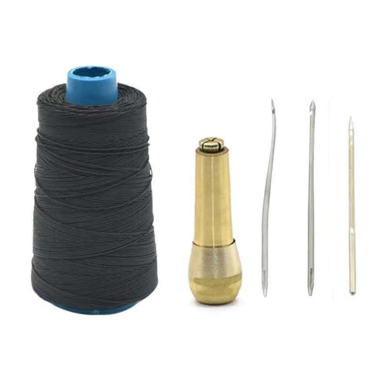 🪡 BEGRÆNSET TID: 50 % RABAT! ✨ Lædersy-sæt med voksbehandlet tråd – udskiftelige nåle, 6 stk. 🧵