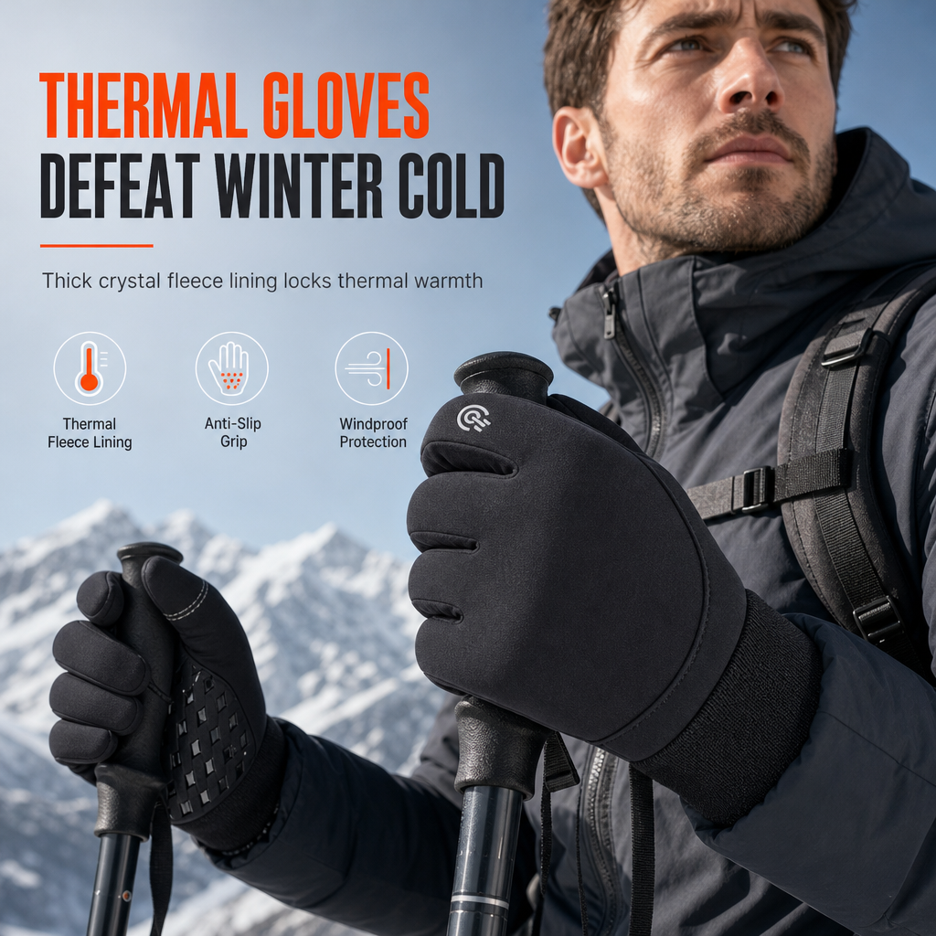 🧤 50 % RABAT I BEGRÆNSET PERIODE! ❄️ Termohandsker i høj kvalitet – varme, touchscreen-kompatible, skridsikre ✨